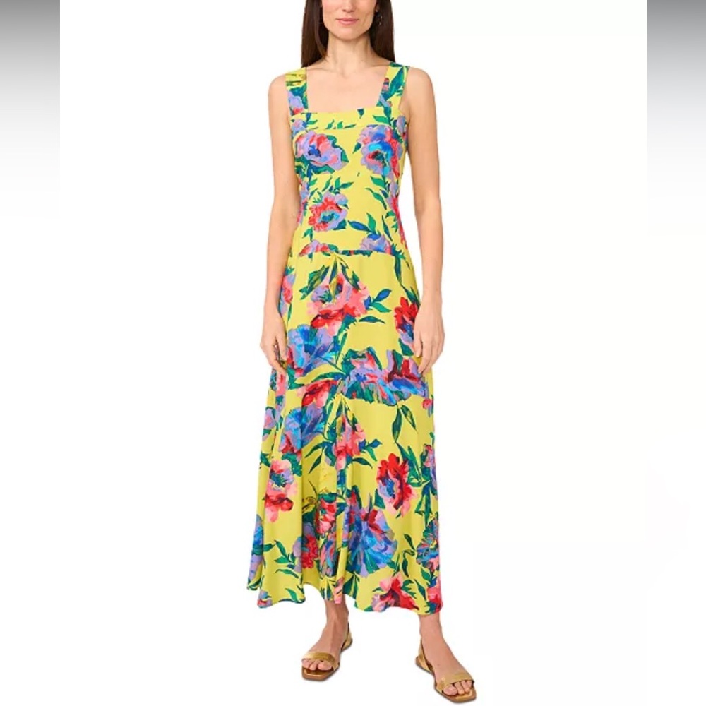 Vince Camuto Yellow Floral Maxi Dress
